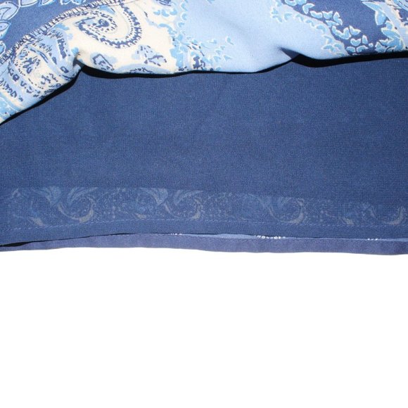 Main Street Blues Womens Plus 32W Blue Multicolored 3/4 Sleeve Tunic Blouse Top - Picture 6 of 9